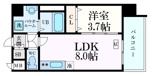 アプリーレ阿波座南の物件間取画像