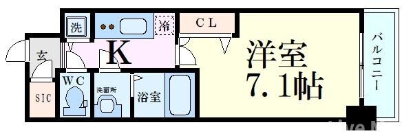 北浜駅 徒歩7分 8階の物件間取画像