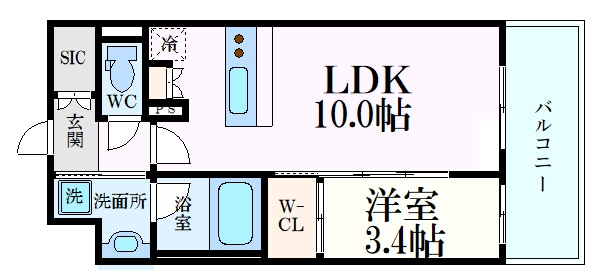 ズーノクルーズ江坂の物件間取画像