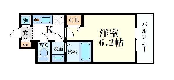 中津駅 徒歩6分 7階の物件間取画像
