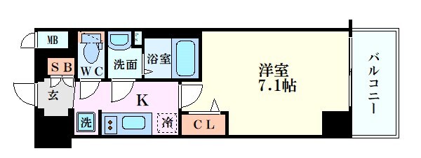 プレサンスOSAKA DOMECITYクロスティの物件間取画像