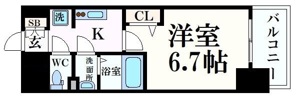 プレサンスOSAKA DOMECITYビーツの物件間取画像