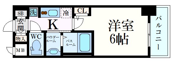 エステムコート難波WEST-SIDE Vアジュールの物件間取画像