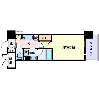 谷町六丁目駅 徒歩7分 5階の物件間取画像