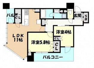 パークタワー北浜の物件間取画像