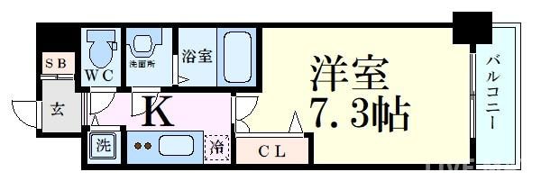 プランドール北浜の物件間取画像