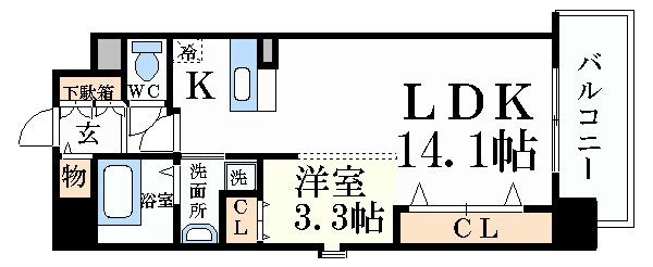 梅田駅 徒歩10分 7階の物件間取画像