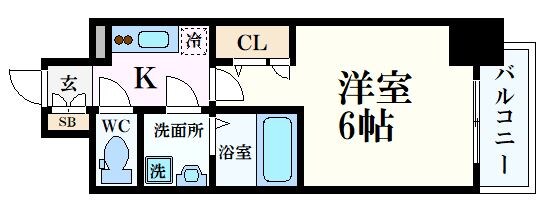 エスリード弁天町ルシェンテの物件間取画像