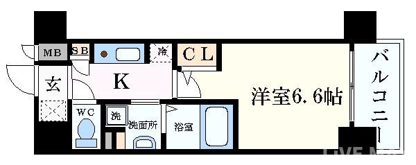 クリスタルブライト谷町の物件間取画像