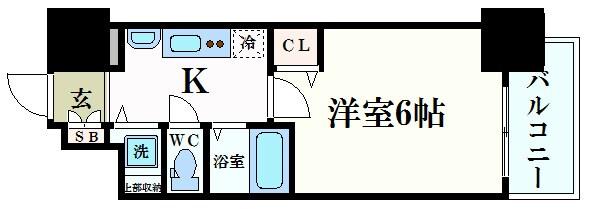 阿波座駅 徒歩1分 2階の物件間取画像