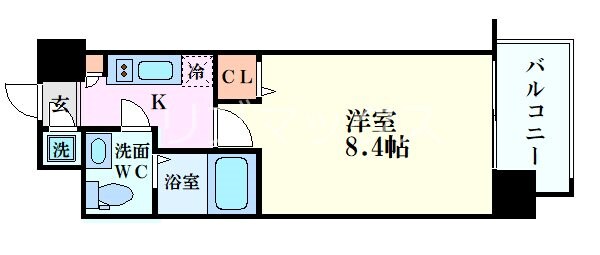 エスリード阿波座シティーウエストⅡの物件間取画像