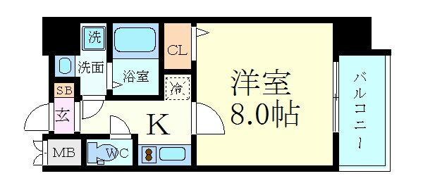 九条駅 徒歩7分 9階の物件間取画像