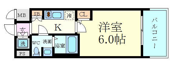 エスリード心斎橋EASTの物件間取画像