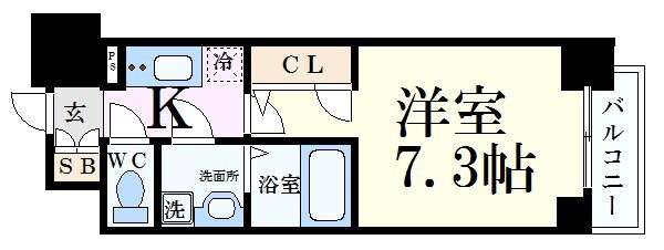 阿波座駅 徒歩4分 14階の物件間取画像