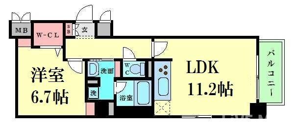 谷町六丁目駅 徒歩7分 3階の物件間取画像