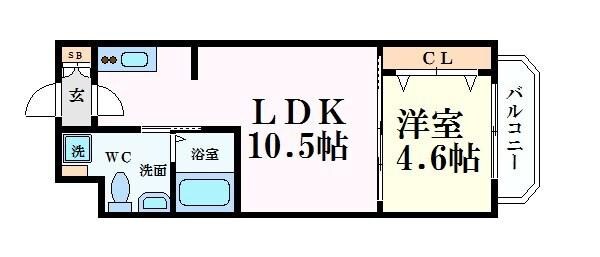 エステムコート難波EASTレオルガの物件間取画像