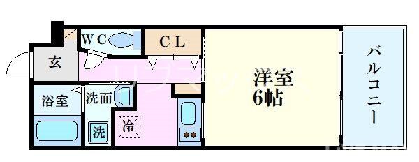 谷町四丁目駅 徒歩3分 10階の物件間取画像