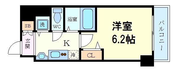 堺筋本町駅 徒歩5分 8階の物件間取画像