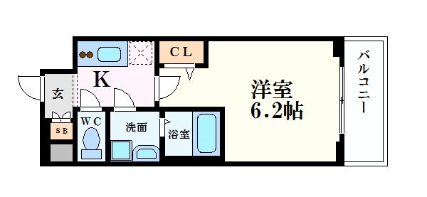 エスリード本町靱公園レジデンスの物件間取画像