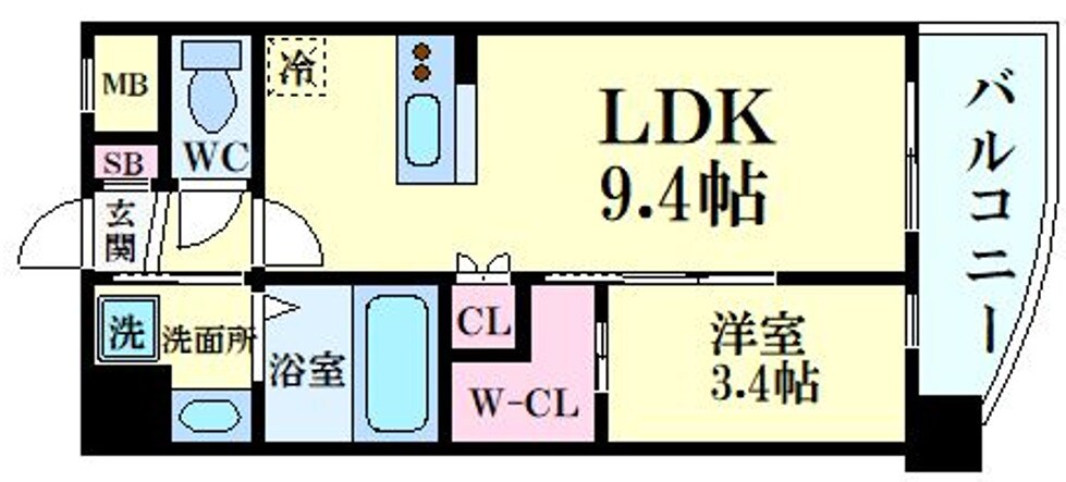 セレニテ江坂ミラクの物件間取画像