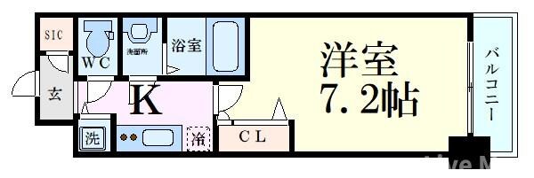 プランドール北浜の物件間取画像