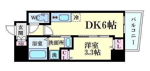 エステムコート大阪グラビティの物件間取画像