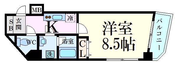 ルクレ江坂の物件間取画像