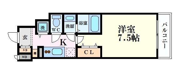 エスリード谷町四丁目の物件間取画像