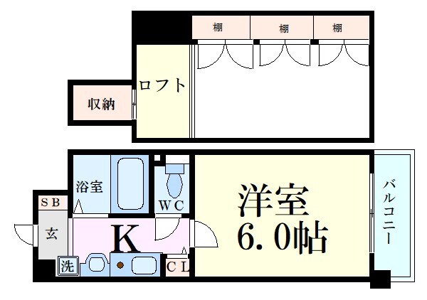 エステムコート梅田茶屋町デュアルスペースの物件間取画像