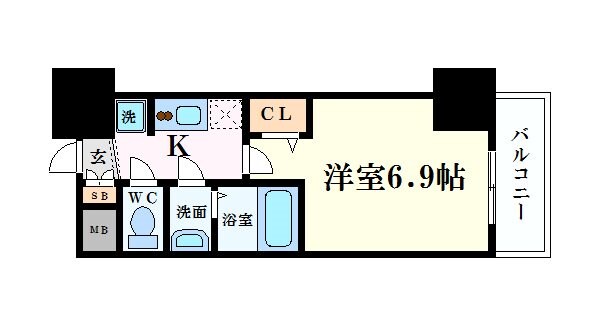 プレサンス阿波座駅前の物件間取画像