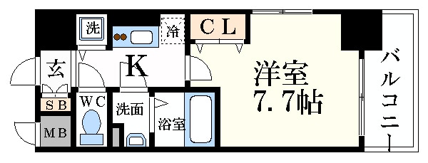 エストーネ江坂の物件間取画像