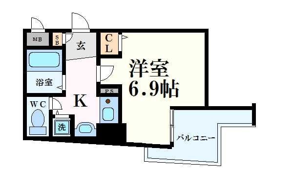 プレサンス難波OCAT前の物件間取画像