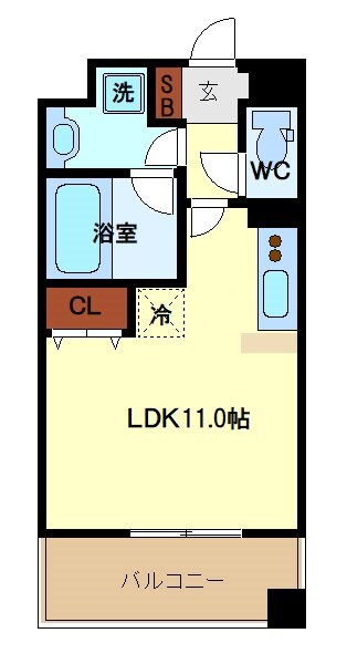 レジディア心斎橋ウエストの物件間取画像