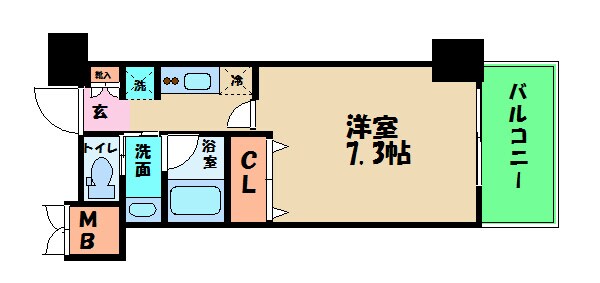 江坂駅 徒歩6分 9階の物件間取画像