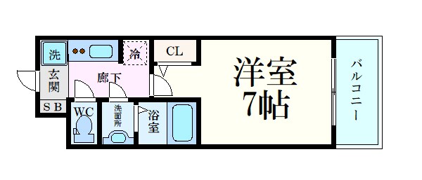 S-RESIDENCEドーム前千代崎の物件間取画像