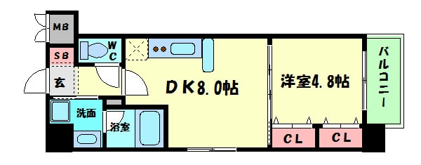 レジディア京町堀の物件間取画像