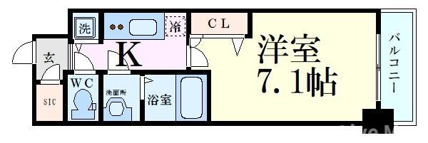 プランドール北浜の物件間取画像