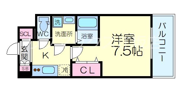 江坂駅 徒歩9分 6階の物件間取画像