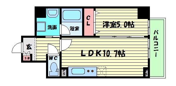 アルデールトモ北堀江の物件間取画像