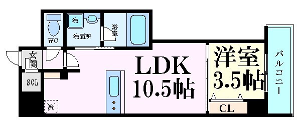 クロスレジデンス阿波座の物件間取画像