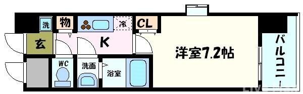 クラウンハイム北心斎橋フラワーコートの物件間取画像