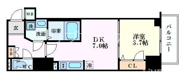 レオンコンフォート大手前ラトゥールの物件間取画像