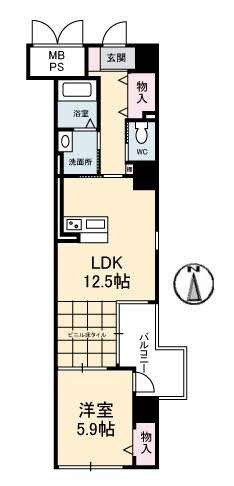 ウエストサイド岡山の物件間取画像