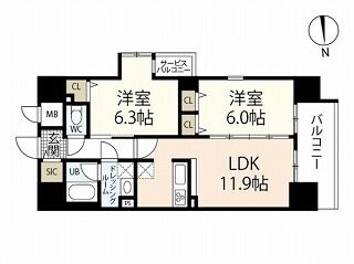 セントラルアヴェニュー田町の物件間取画像