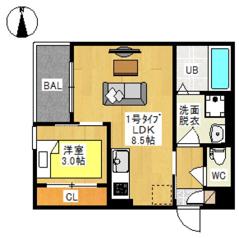 仮)REGALEST 西崎2の物件間取画像