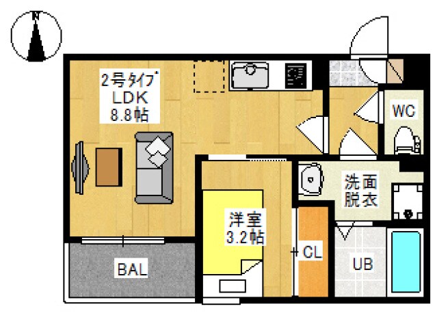 仮)REGALEST 西崎2の物件間取画像