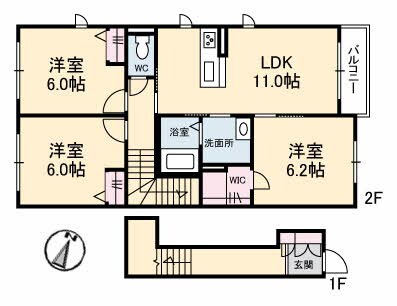 ヴィラ・ノーブル庭瀬の物件間取画像