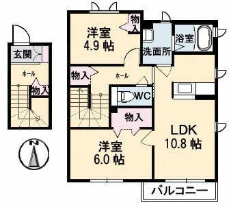 メゾン楓　Ⅰ棟の物件間取画像