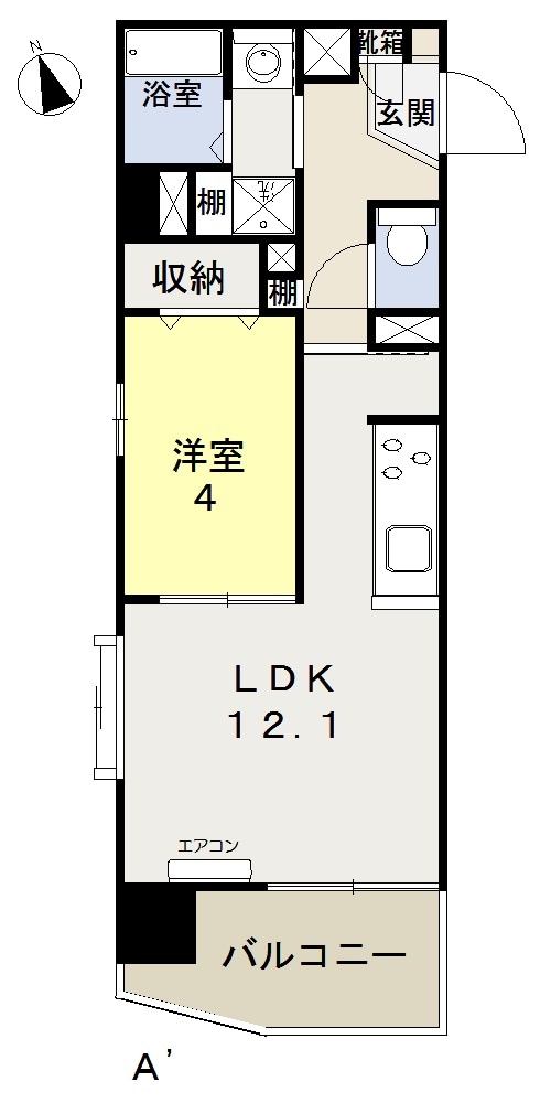 アリビオ富田の物件間取画像