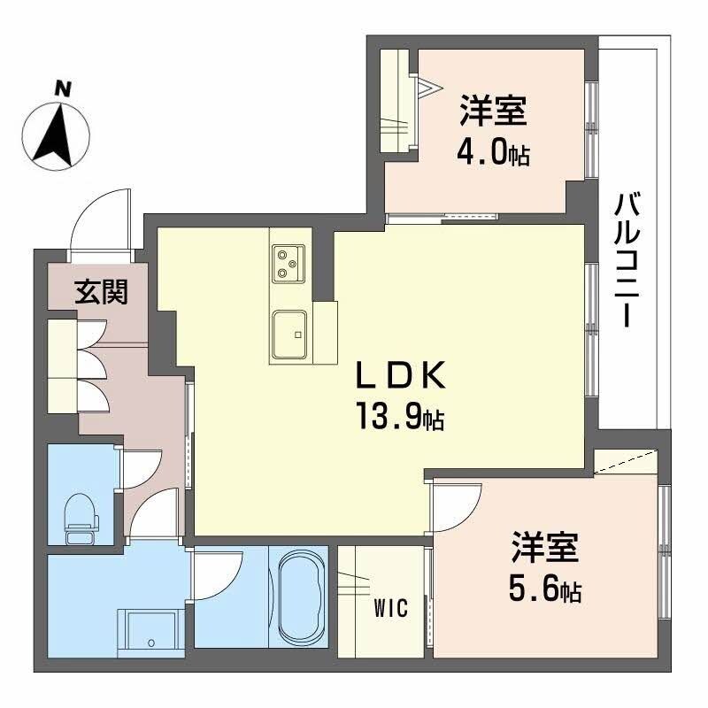 コンフォルト大元駅の物件間取画像